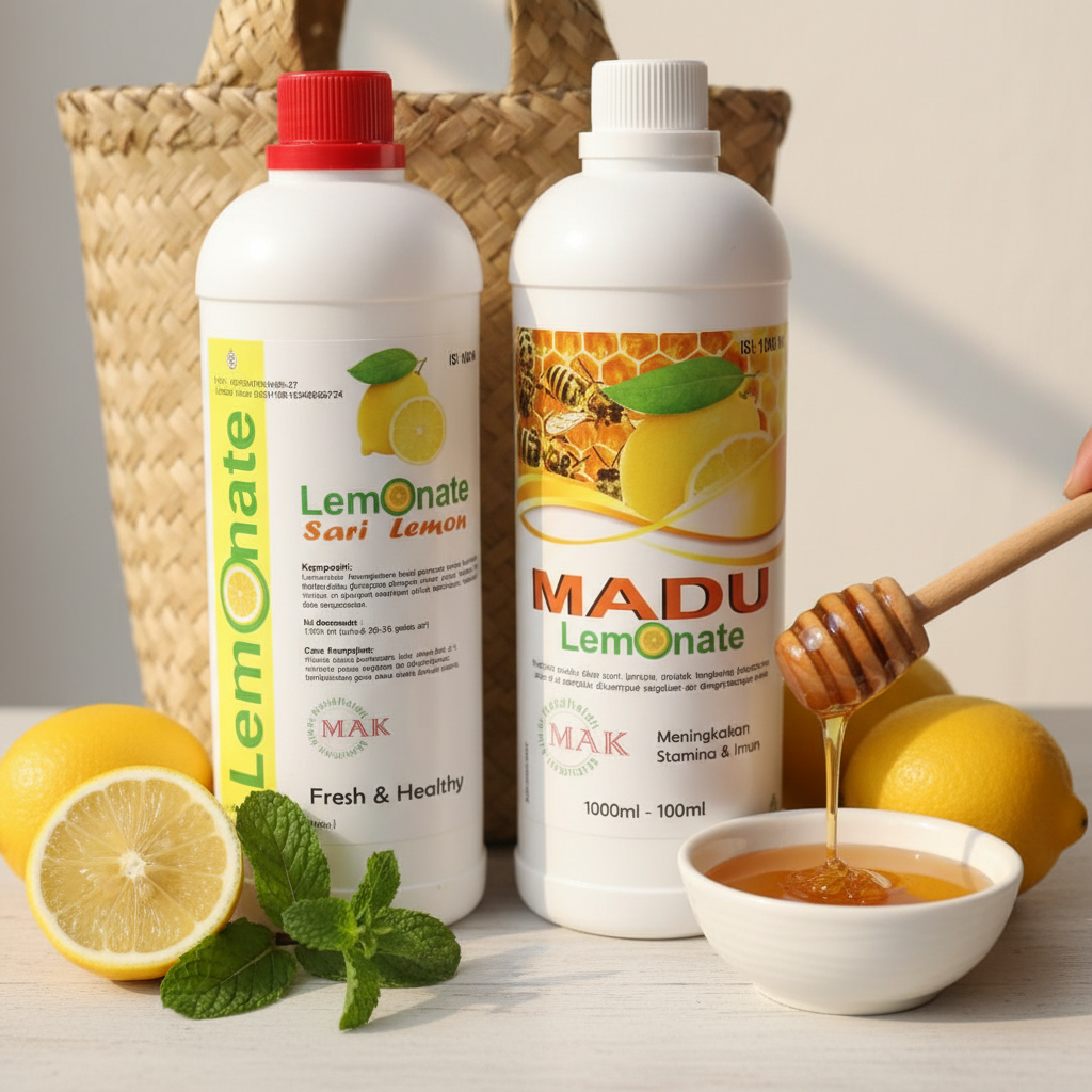 Madu murni dengan lemon segar